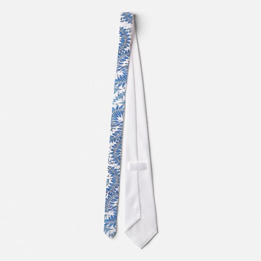Blue and White Patterned Necktie ネクタイ (裏面)