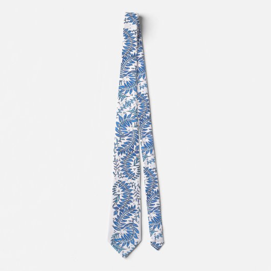 Blue and White Patterned Necktie ネクタイ (正面)
