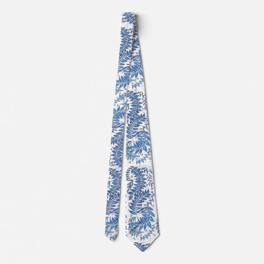 Blue and White Patterned Necktie ネクタイ (裏面)