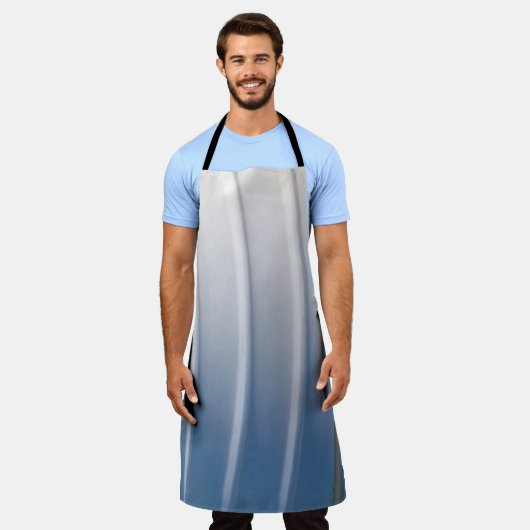 Blue and white plastic container エプロン (着用した状態)