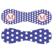 Blue and White Polka Dot With Red Monogram ソフトボール (パネル)