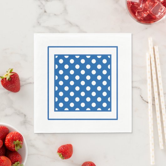 Blue And White Polka Dots  スタンダードランチョンナプキン (インサイチュ)