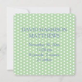 Blue and White Polka Dots With Green Monogram ノートカード (裏面)