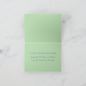 Blue and White Polka Dots With Green Monogram ノートカード (内部)