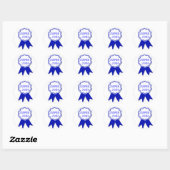 Blue and White Ribbon Awardスタンプ ラウンドシール (シート)