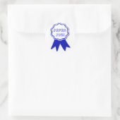 Blue and White Ribbon Awardスタンプ ラウンドシール (バッグ)