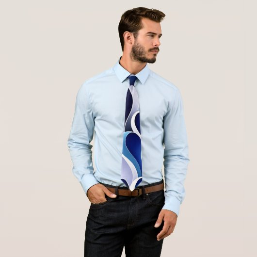 Blue and White Ribbons ネクタイ (インサイチュ)