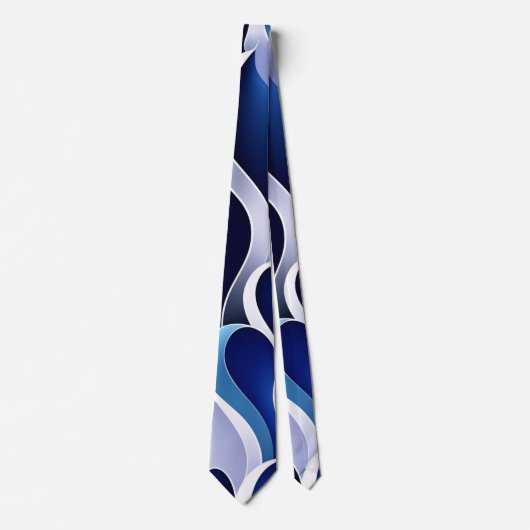 Blue and White Ribbons ネクタイ (正面)