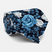 Blue And White Roses ネクタイ (ロール)