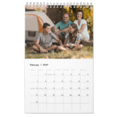 Blue and White Scrapbook Custom Family Photo 2026  カレンダー (2月 2027)