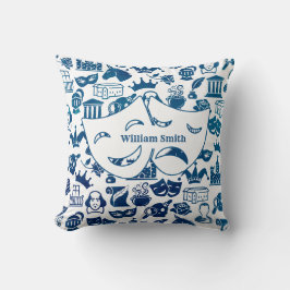 Blue and White Shakespeare Lover Pillow クッション