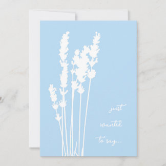 Blue and White Silhouetted Floral Card カード