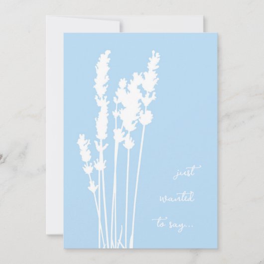 Blue and White Silhouetted Floral Card カード (正面)