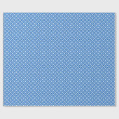 Blue and white simple floral pattern retro floral ラッピングペーパー (フラット)