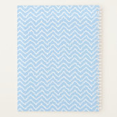Blue And White Squiggly Chevron Zigzag With Name プランナー手帳 (裏面)