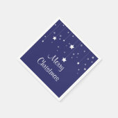 Blue and White Stars Holiday スタンダードカクテルナプキン (角)
