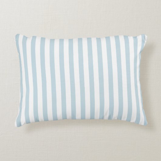 Blue and White Stripe Cabana Pillow Beach Club アクセントクッション (正面)