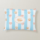 Blue and White Stripe - Hearts,, Paw Print, Shell アクセントクッション (裏面)