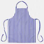 Blue And White Stripe Pattern Apron エプロン (正面)