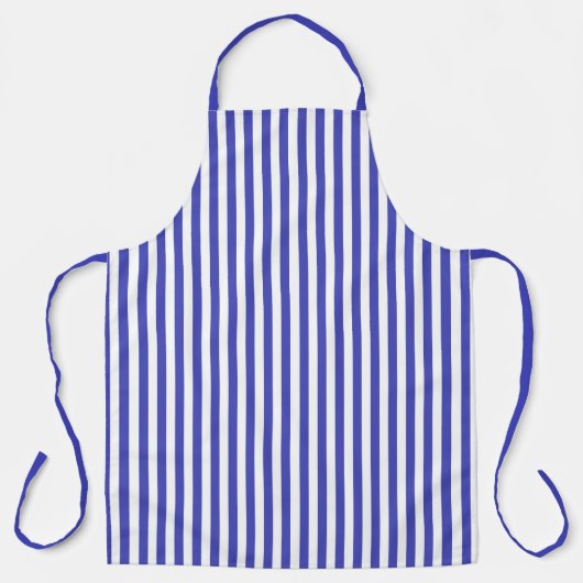 Blue And White Stripe Pattern Apron エプロン (正面)