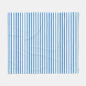 Blue and White Striped フリースブランケット (正面(横))