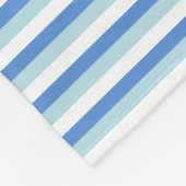 Blue and White Striped フリースブランケット (角)