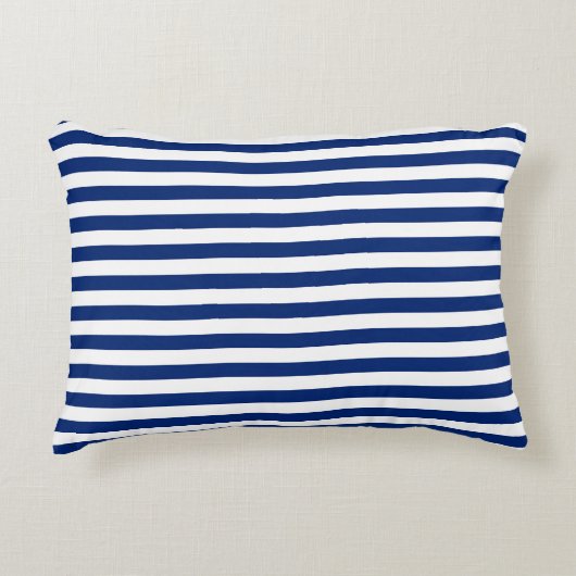 Blue and White Stripes アクセントクッション (正面)