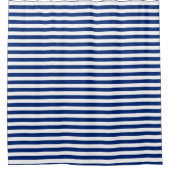 Blue and White Stripes シャワーカーテン (正面)