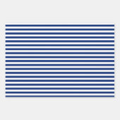 Blue and White Stripes ラッピングペーパーシート (正面3)