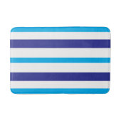 Blue and White Summer Stripes バスマット (正面)
