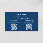 Blue and White - Thank You with Review Prompt 名刺 (裏面)