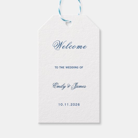 Blue and White Wedding ギフトタグ (正面)