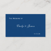 Blue and White Wedding プレイスカード (裏面)