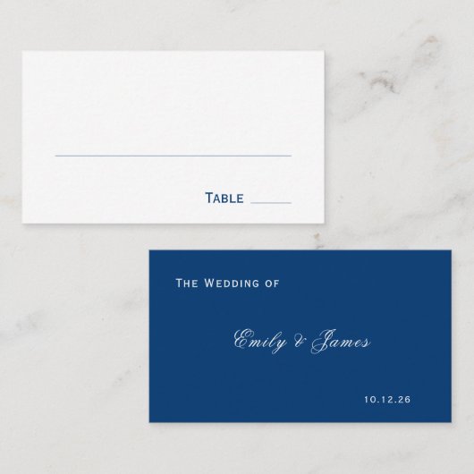 Blue and White Wedding プレイスカード (正面/裏面)