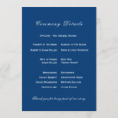 Blue and White Wedding  プログラム (裏面)