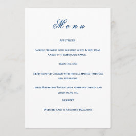 Blue and White Wedding メニュー