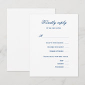 Blue and White Wedding 出欠カード (正面/裏面)