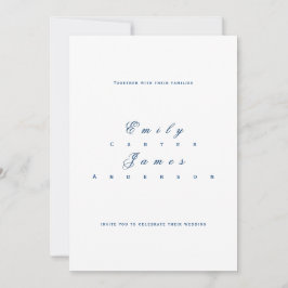 Blue and White Wedding Invitation 招待状