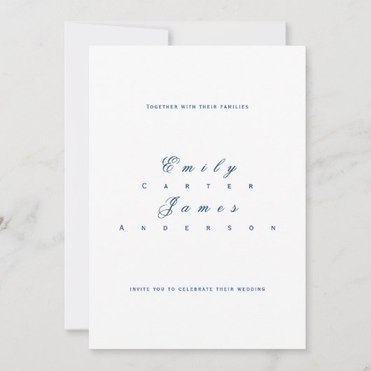 Blue and White Wedding Invitation 招待状 (正面)