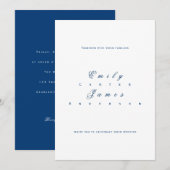 Blue and White Wedding Invitation 招待状 (正面/裏面)