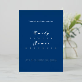 Blue and White Wedding Invitation 箔招待状