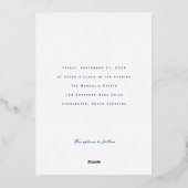 Blue and White Wedding Invitation 箔招待状 (裏面)