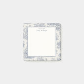 Blue and White Woodland Toile Pattern Personalized ポストイット (正面)
