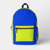 Blue and Yellow Backpack プリントバックパック (正面)