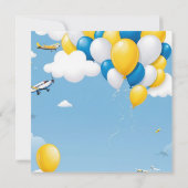 Blue and Yellow Boy Baby Shower Thank You サンキューカード (裏面)