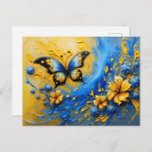 Blue and Yellow Butterfly # 2 ポストカード (正面/裏面)