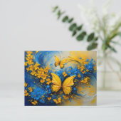 Blue and Yellow Butterfly # 3 ポストカード (スタンド正面)