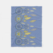 Blue and Yellow Dream Catchers フリースブランケット (正面)