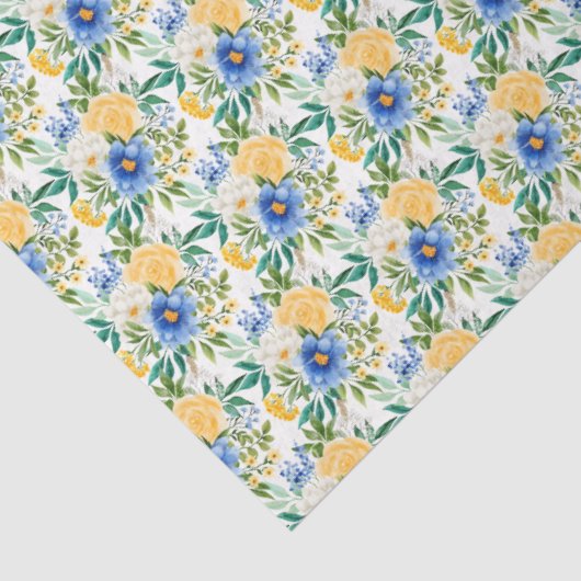 Blue and Yellow Floral  薄葉紙 (詳細)