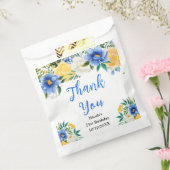 Blue and Yellow Floral Birthday Thank You フェイバーバッグ (封をした状態)